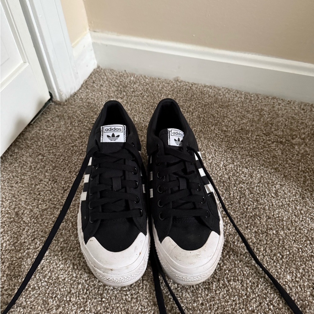 Adidas Platform Black and White Sneakers